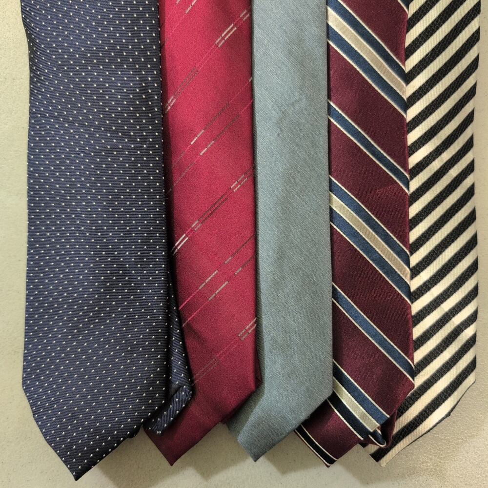 Executive Business Professional Office Tie Lot 5 100% Pure Silk Classic Neckties
